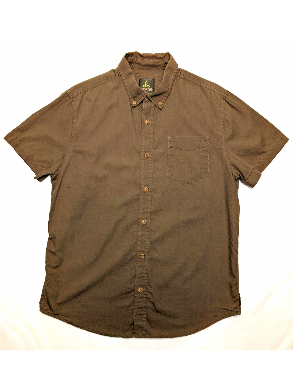 prAna Military Green Button-Down Casual Shirt Short Sleeve Gorpcore M
